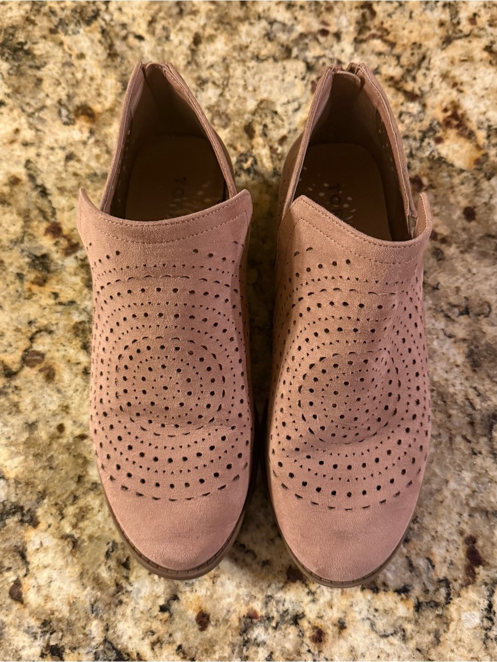 torrid Dusty Rose Perforated Suede Mules